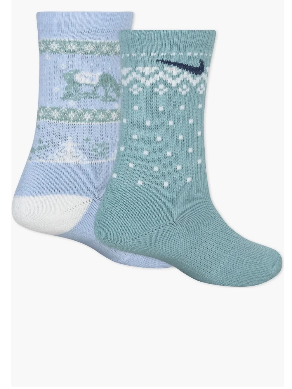 Nike Kids' 2-Pack Fair Isle Crew Socks (Little Kid) SZ-5-77